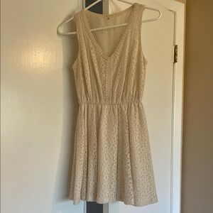 Copper Key Cream Tan Sleeveless V-Neck Sundress
